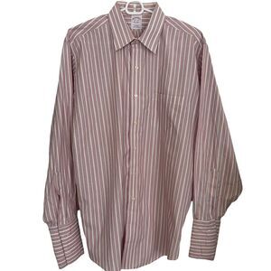 Brooks Brothers Traditional Fit Button Down Red/Blue Striped Shirt Sz 16 1/2-34